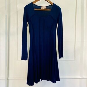 Philosophy Navy Blue Long Sleeve Scoop Neck Midi Dress sz. M